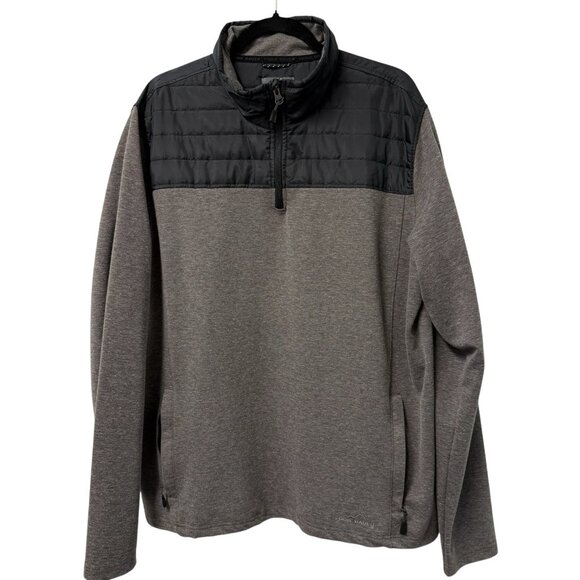 EDDIE BAUER PULLOVER MIXED MEDIA FALL OUTDOORS MENS XL TALL NEUTRAL 1/4 ZIP - Picture 1 of 7